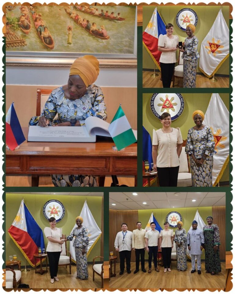 Ambassador Akinleye paid a courtesy visit to the Vice President of the Philippines, Her Excellency Sara Zimmerman Dutert…