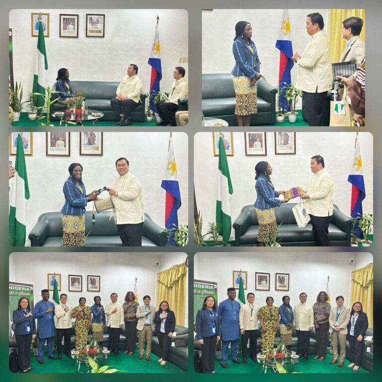 Ambassador Akinleye received TESDA Director General Suharto T. Mangudadatu at the Embassy to discuss collaboration in sk…