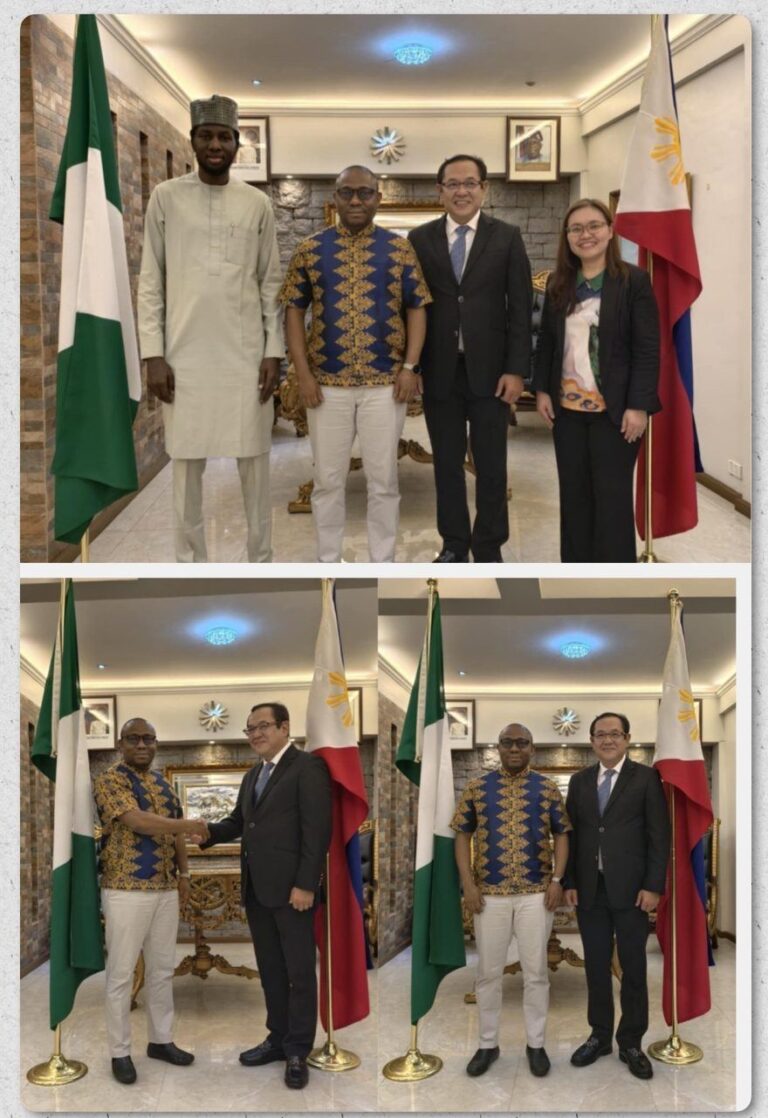 DFA Undersecretary Jainal T. Rasul, Jr. and Ms. Mylene Almariego paid a courtesy visit to the Embassy and were received…