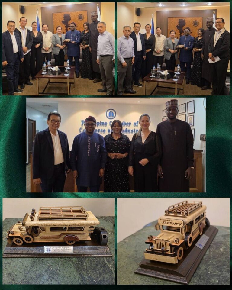 The Chargé d’Affaires, Mr. Adeshina Edward Oloje, with Minister (Economic) Mrs. Obianuju Nemi and First Secretary Mr. Ab…